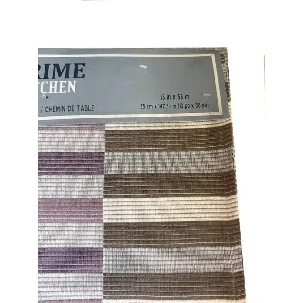 Prime Kitchen Table Runner Purple Green Gray Subway Tile Look 13x58